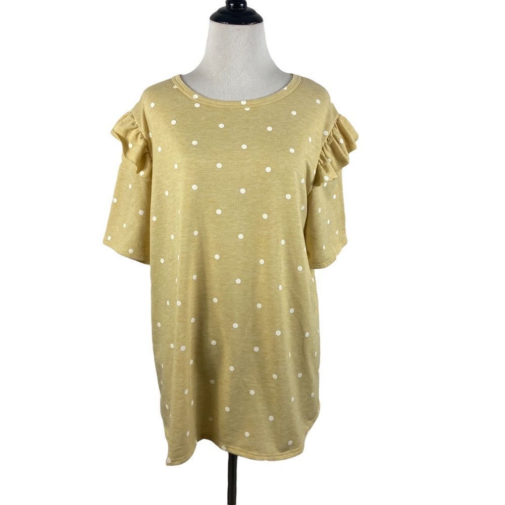 Emberley ruffle sleeve top, size Large